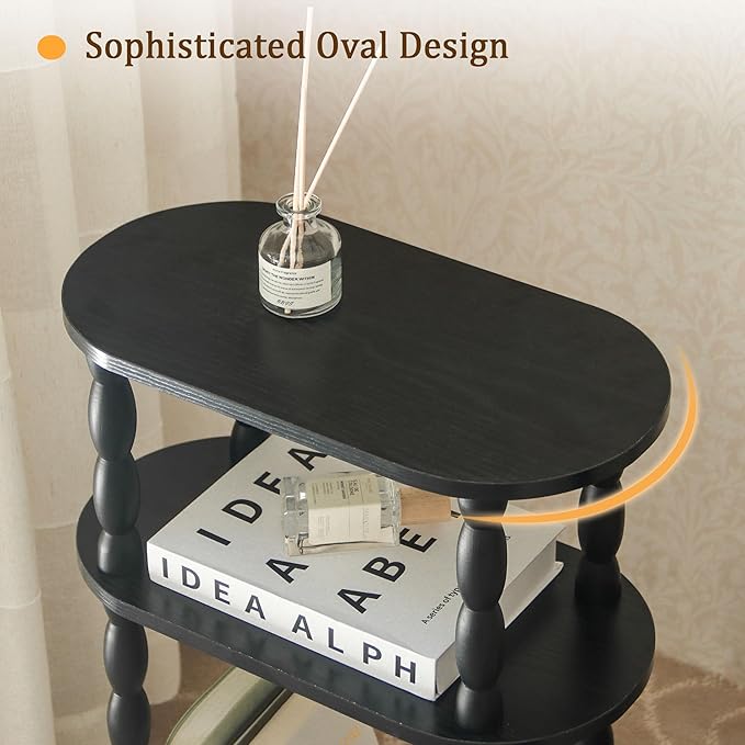 MaxSmeo Small Narrow Side Table, 3-Tier Narrow End Table - Image 5