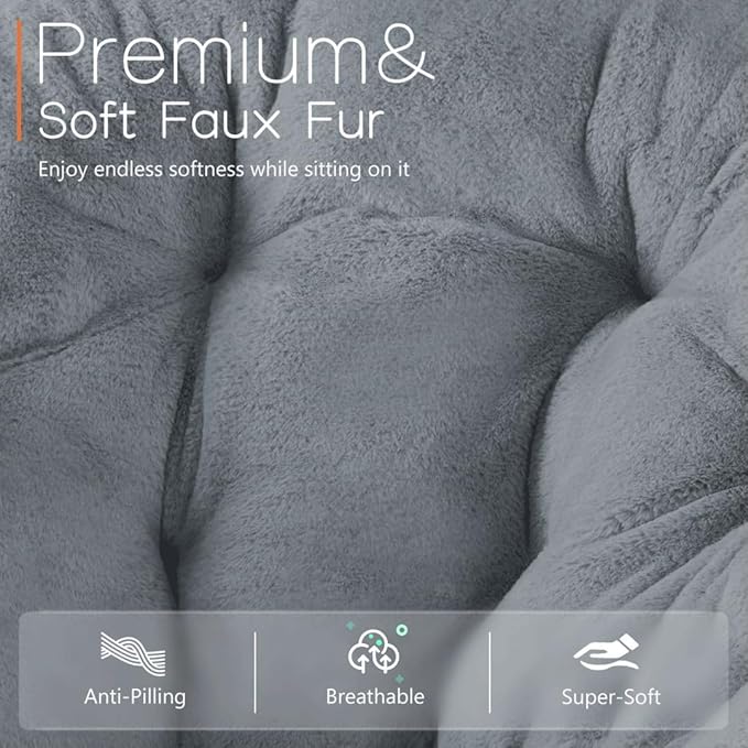 Comfortable Cozy Faux Fur Disc Chair Foldable Feature - Image 4
