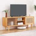 Tiita Rattan TV Stand for 55 Inch TV, Bamboo TV Cabinet by TiitaHome