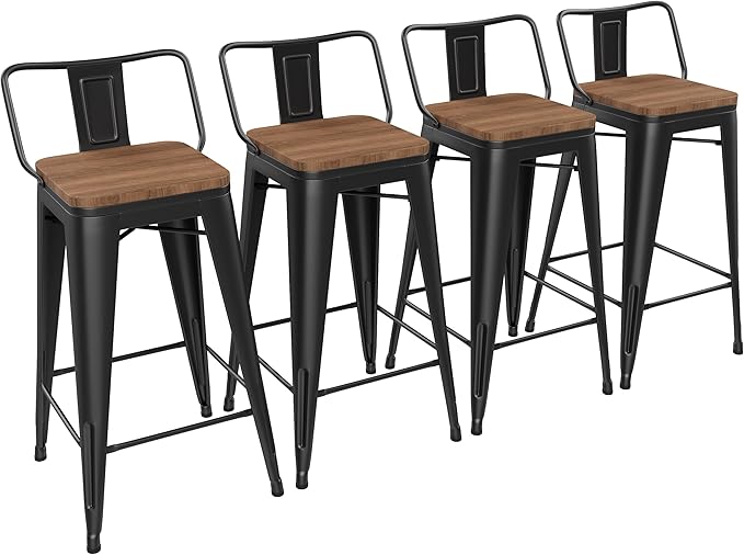 Yongchuang 26 inch Bar Stools Set of 4 Kitchen Counter Height Barstools by YongchuangInternational
