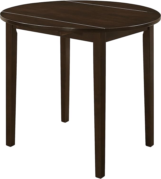 Coaster Home Furnishings 3-Piece Round Wood Dining Room Set Drop Leaf Extension - Image 4