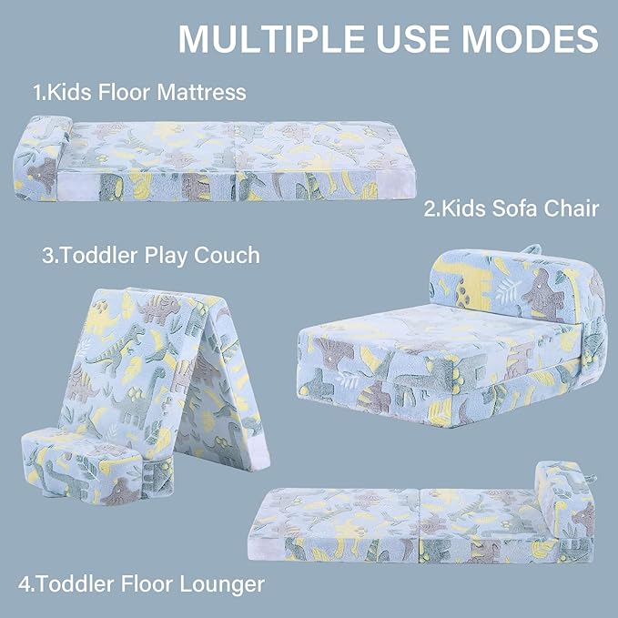 Tiita Folding Sofa Bed for Kids, Toddler Fold Out Couch - Image 8