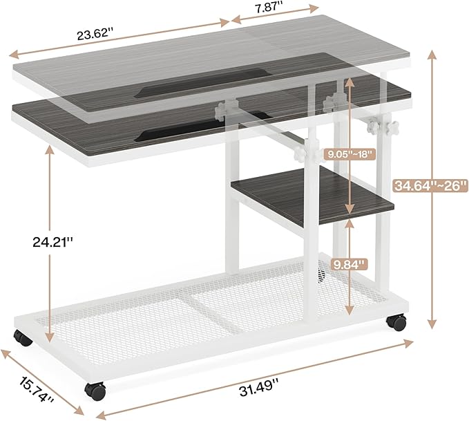 Tribesigns Height Adjustable C Table - Image 2