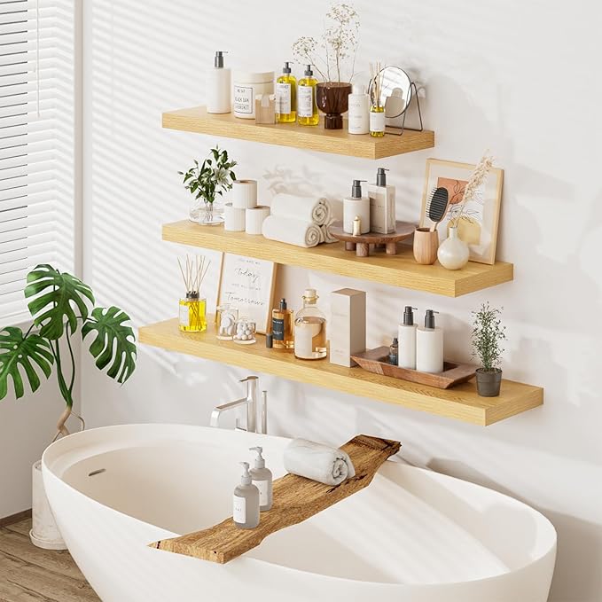 Heimlove 48W x 12D Long Floating Shelf, 12 Inch Deep Floating Shelves - Image 6