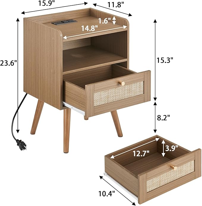 Night stand Set of 2, Bedside Tables - Image 3