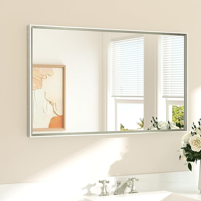 TETOTE Brushed Nickel Bathroom Mirror by TETOTE