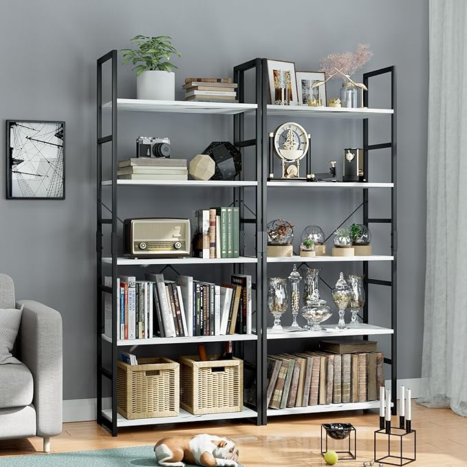 OTK 5 Tier Bookshelf, Tall Bookcase, Office Shelf Storage Organizer, Modern - Image 5
