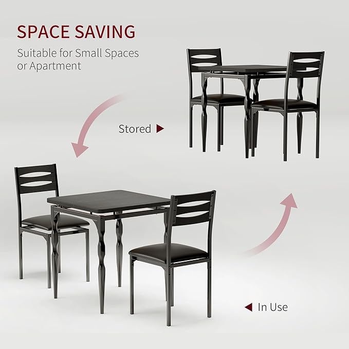 GarveeHome Dining Table Set for 2, Dining Table and Chairs Set of 2, 3 Piece - Image 3