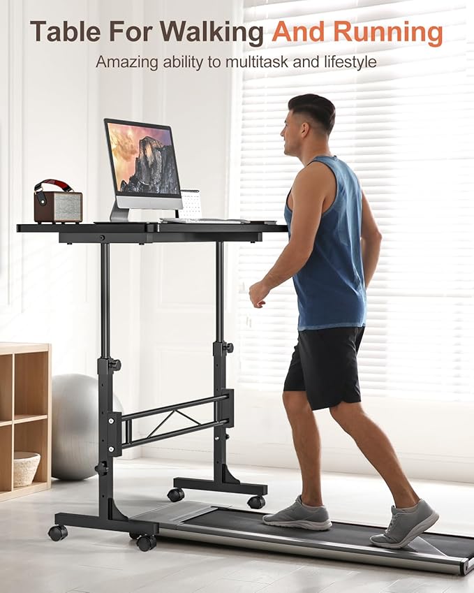 Small Standing Desk Adjustable Height, Mobile Stand Up Desk - Image 7