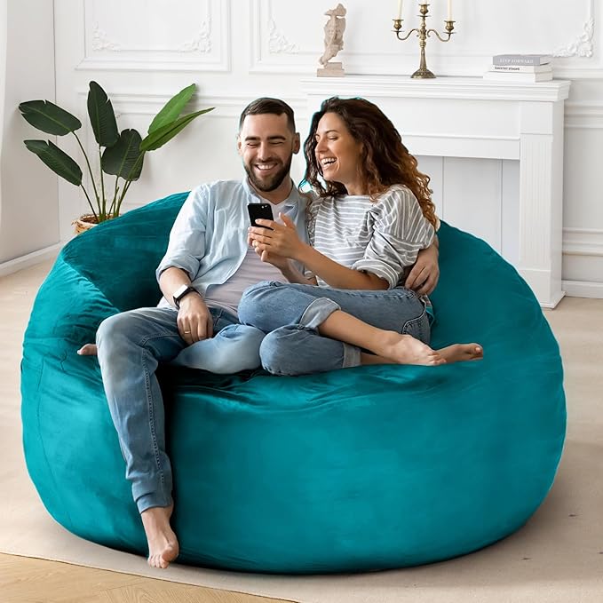 HABUTWAY Bean Bag Chair: Giant 5' Memory Foam Furniture Bean Bag Chairs - Image 2