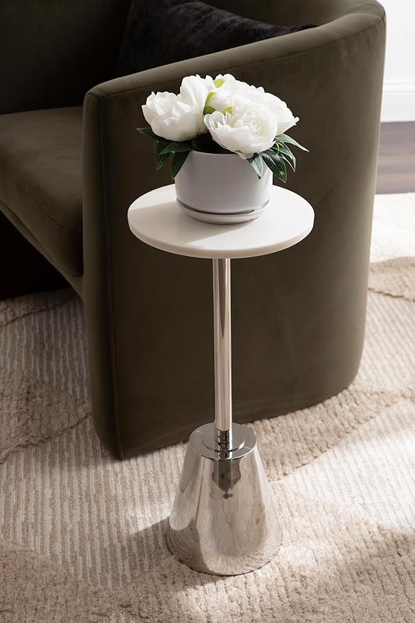 Kate and Laurel Tira Elegant Round Drink Table, 10 x 22, Modern Glam Circle - Image 4