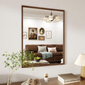 WEER Walnut Bathroom Mirror, Walnut Framed Mirror 28X36 Inch, Rectangle Wall by WEER