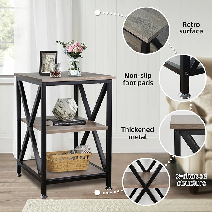 End Tables Living Room Set of 2, Indoor Side Tables Living Room - Image 5