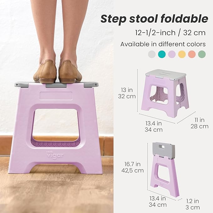 Vigar Compact Step Stool Foldable, 12-1/2-inch Step Stools - Image 2