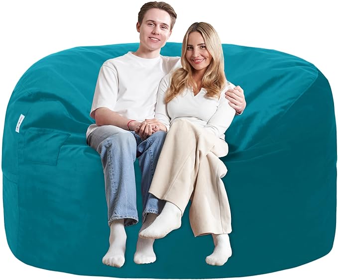 5FT Bean Bag Chair with Ultra Soft Velvet Cover Bean Bag Sofa with Memory Foam by Unknown