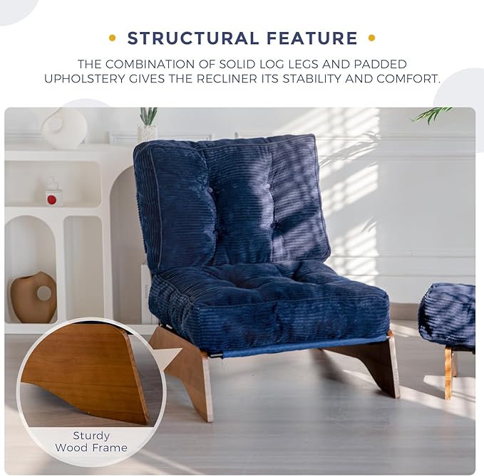 MAXYOYO Accent Chair with Ottoman Adjustable Backrest, Tufted Living Room Chair - Image 6
