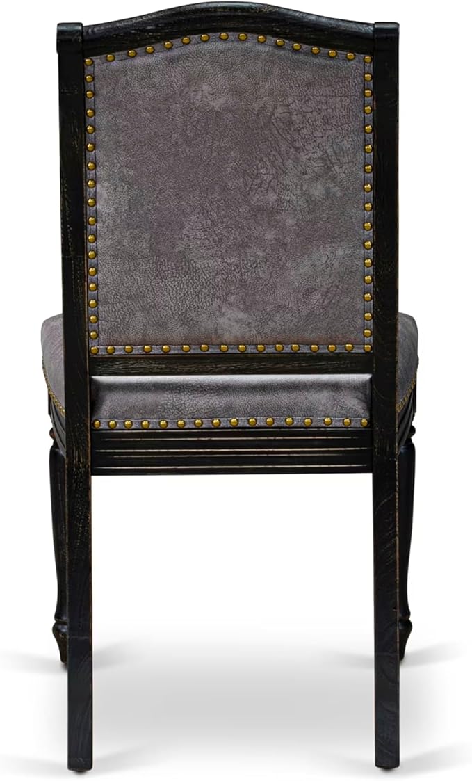 LKMA7-SBB-34-7-pc Dining Room Set Consists of a Dinner Table and 6 Dark Grey - Image 13