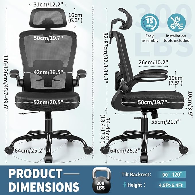 FelixKing Ergonomic Office Chair, Headrest Desk Chair - Image 2