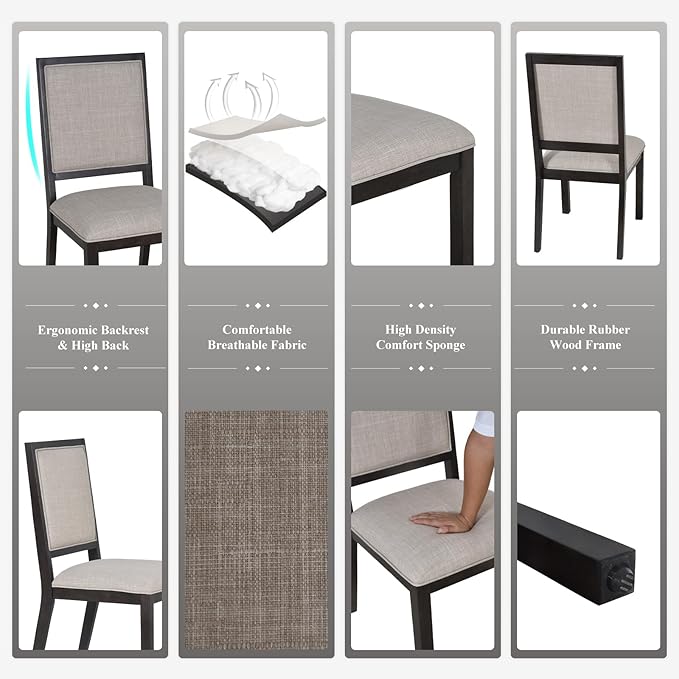 COLAMY Rectangular Dining Table Set - Image 7