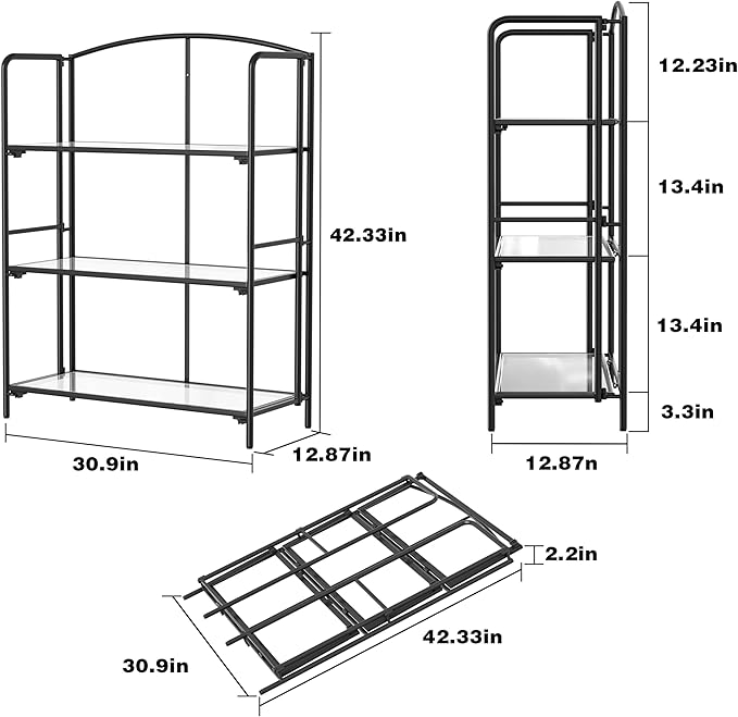 Crofy No Assembly Folding Bookshelf - Image 3