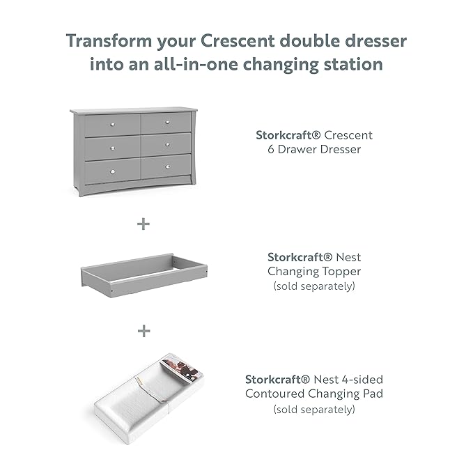 Storkcraft Crescent 6 Drawer Double Dresser – GREENGUARD Gold Certified - Image 5