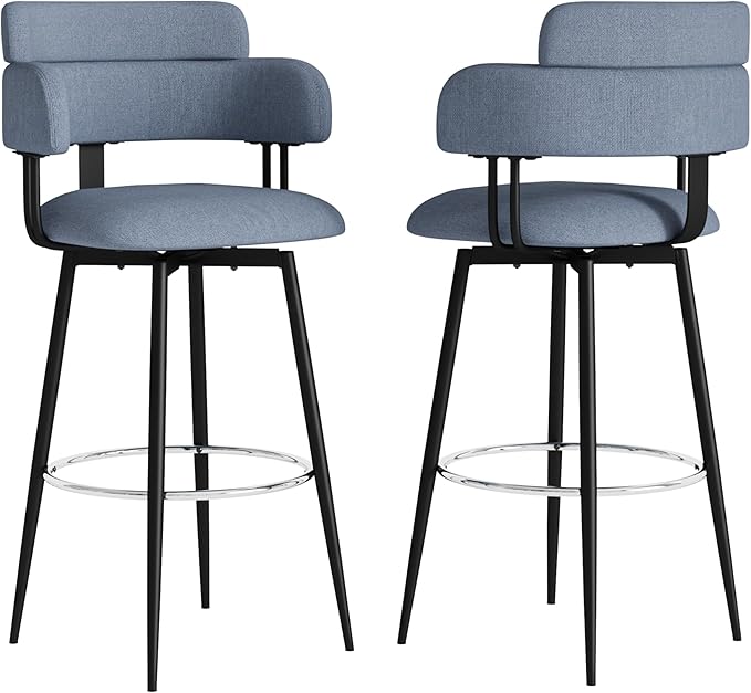 Swivel Bar Stools Set of 2, Counter Height Bar Stools - Image 9