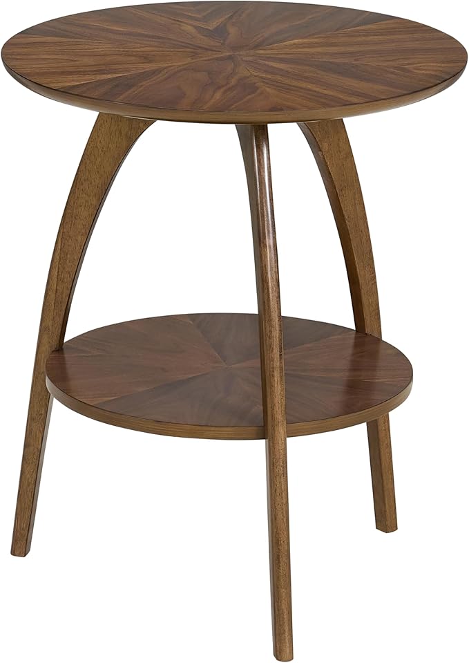 Martin Svensson Home Round Wood Walnut Brown 20" Living Room End Side Accent - Image 8
