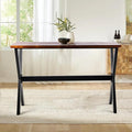Bar Table, for Narrow Space, Living Room, Rustic Brown Wood, Industrial Black by LOKKHAN