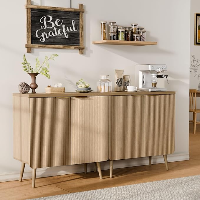 Sideboard Buffet Cabinet with Storage, 2 Doors Wood Entryway Cabinet, Modern - Image 5