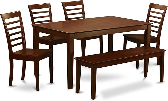 East West Furniture CAML6C-MAH-W 6 Piece Modern Dining Table Set Contains a by EastWestFurniture