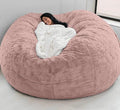 Giant Fur Bean Bag Chair Cover for Kids Adults, Living Room Furniture Big Round by LLPCKPB