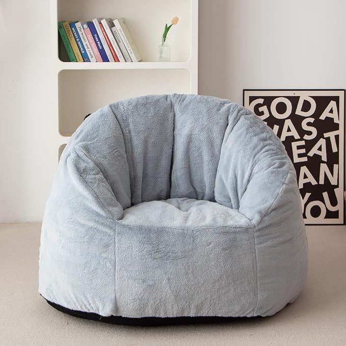 N&V Large Shell Bean Bag Chair, Adult Size Bean Bag Sack, Foam Filling - Image 4