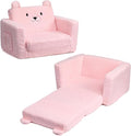 ALIMORDEN Fold Out Toddler Couch, Comfy 2-in-1 Cuddly Sherpa Bear Chair by ALIMORDEN
