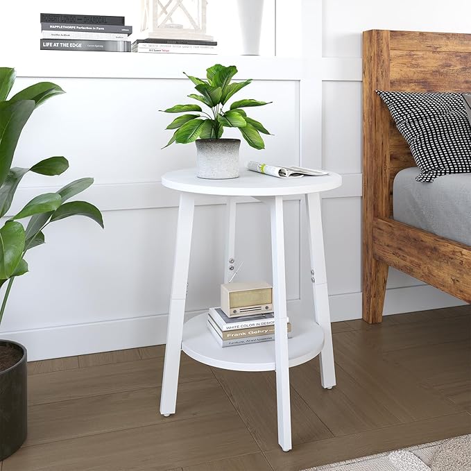 Side Table Set of 2, Small Round End Table - Image 2