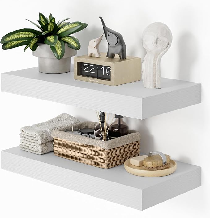 Heimlove 12" Deep White Floating Shelves by Heimlove