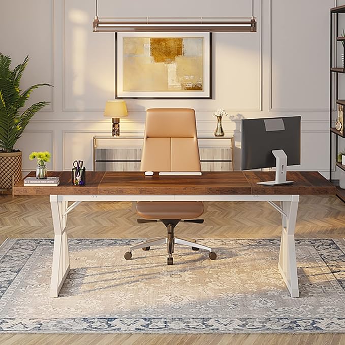 Tribesigns 70.8-Inch Executive Desk, Large Computer Office Desk Workstation - Image 3