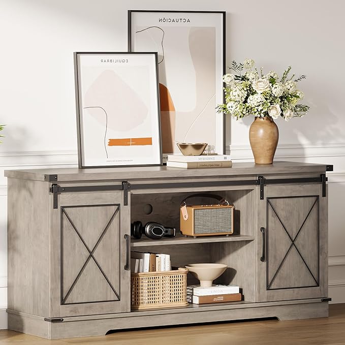 IDEALHOUSE Farmhouse TV Stand and Entertainment Center by IDEALHOUSE