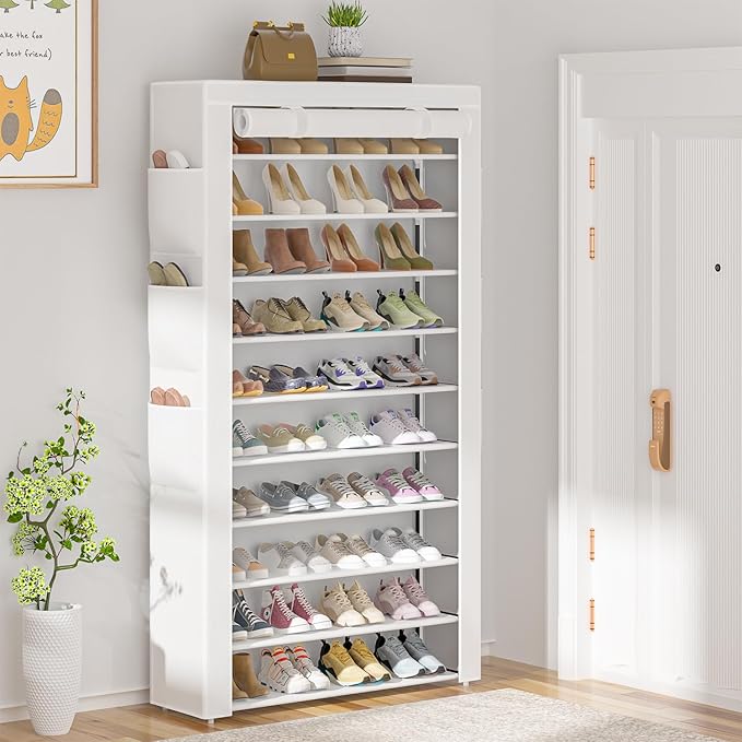 Shoe Rack 10Tier Large Capacity 50-56Pairs Beautiful Tall Shoe Shelf Free - Image 2