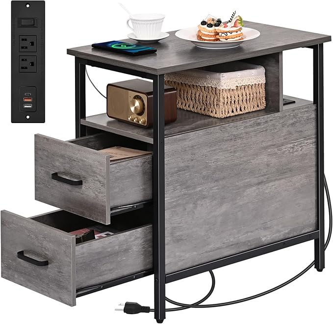 Side Table, Narrow End Table by Livofloral