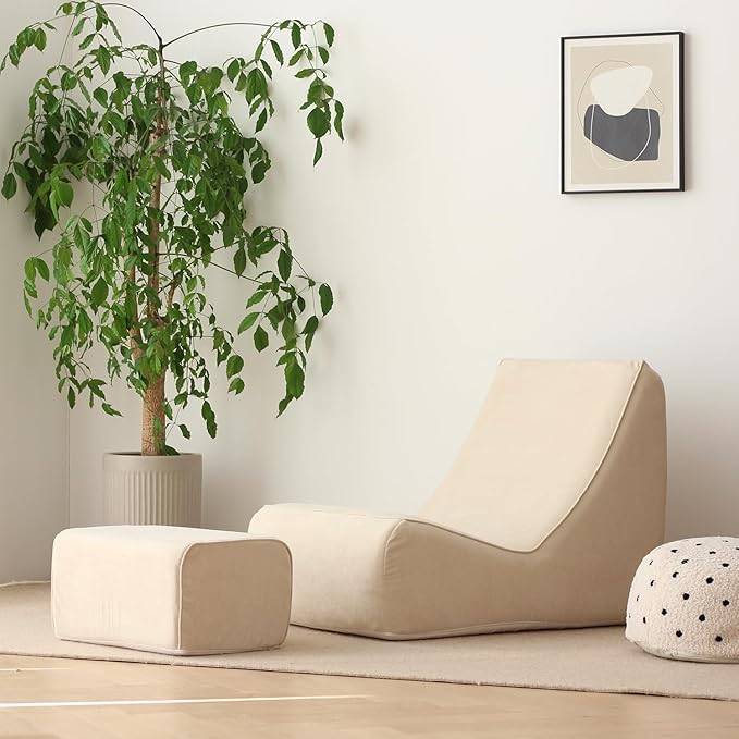 N&V Bean Bag Chair Single Seated Foam Sofa Armless Floor Sofa by NV