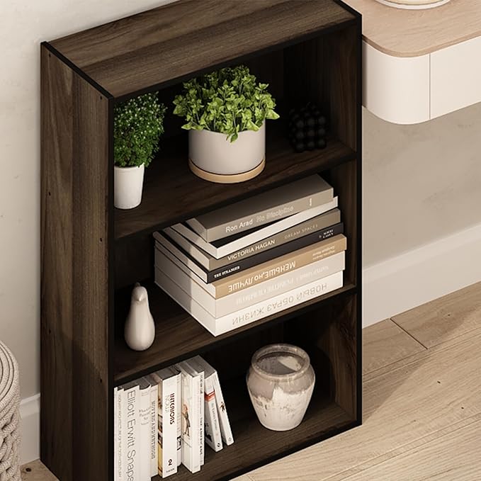 Furinno Pasir 3-Tier Open Shelf Bookcase, Columbia Walnut - Image 7