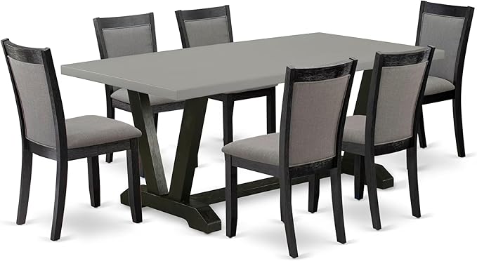 East West Furniture V697MZ650-7 7 Piece Dinette Set Consist of a Rectangle by EastWestFurniture