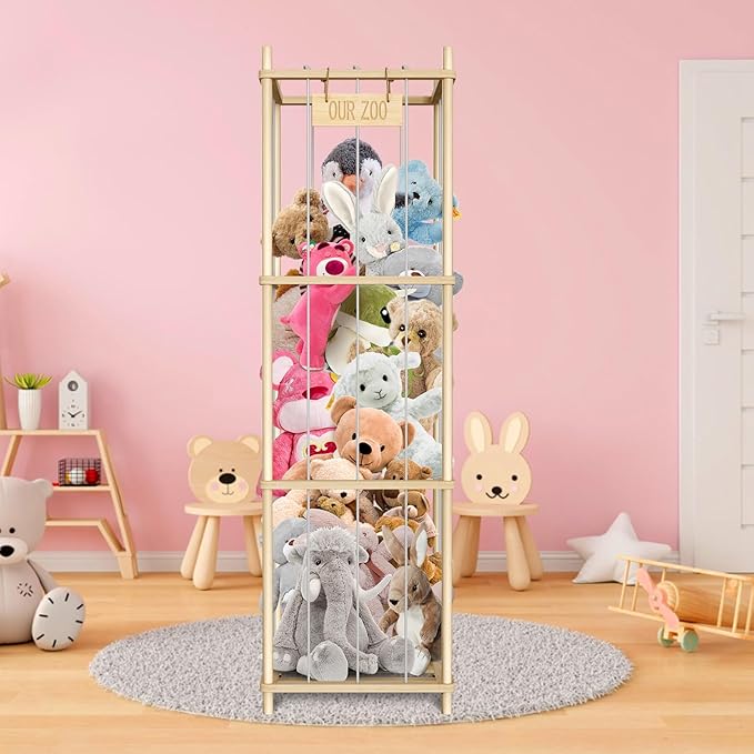 Stuffed Animal Storage, Wood Stuffed Animal Zoo Storage, 54 inch Large Plushy - Image 6