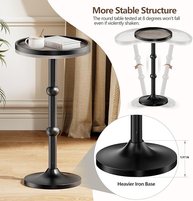 Small Round Side Table, Coffee Drink Table - Image 5