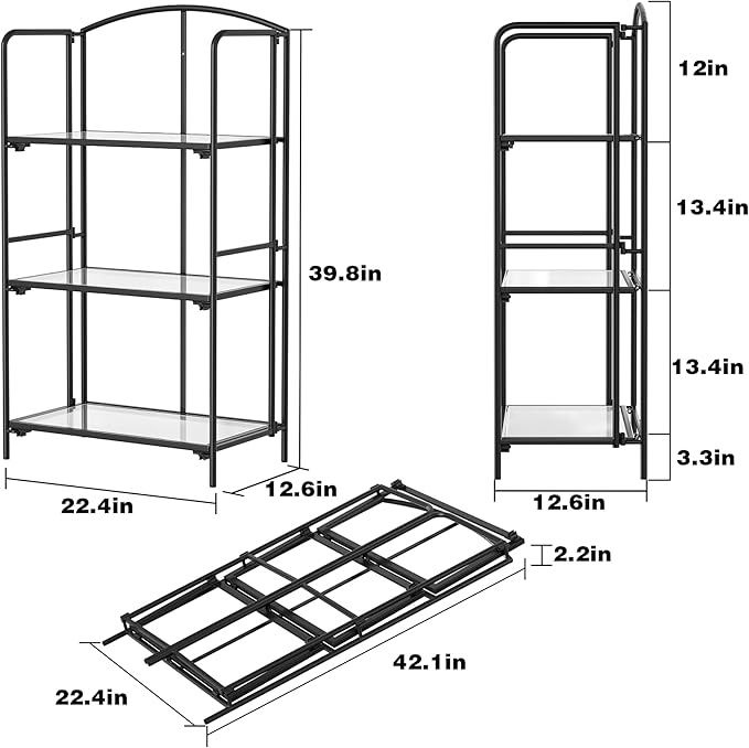 Crofy No Assembly Folding Bookshelf - Image 3