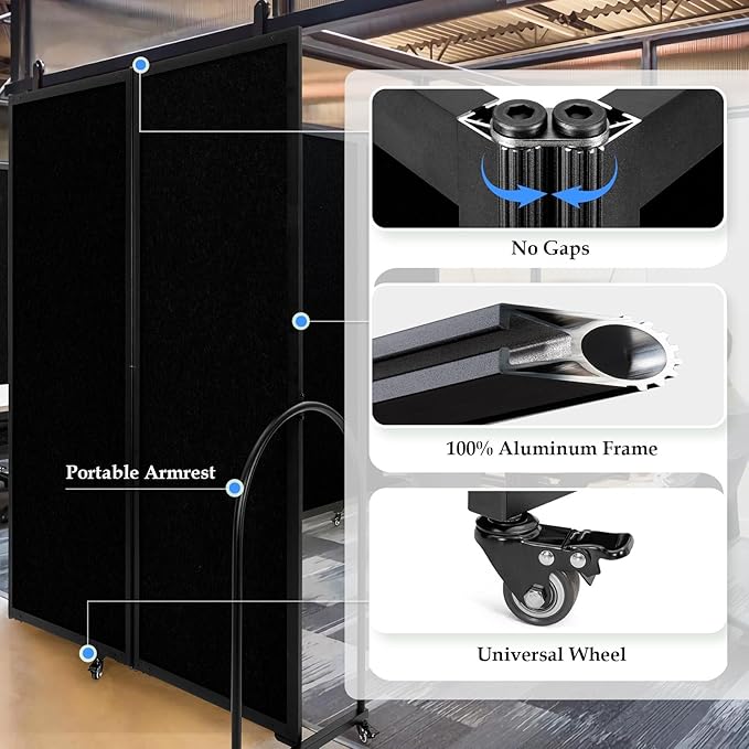 Folding Room Partition, Privacy Room Screen - Image 3