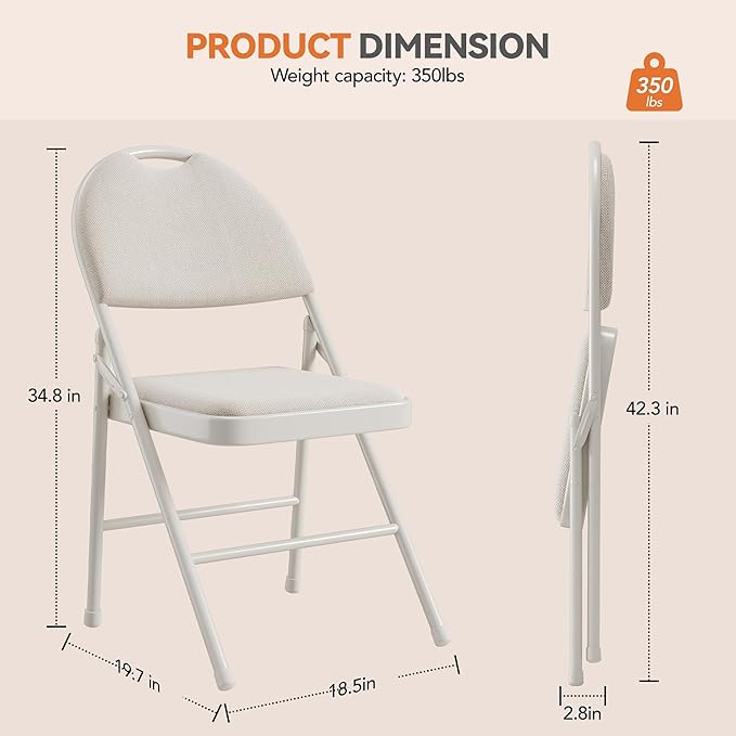 GarveeHome 4 Pack Folding Chairs - Image 2