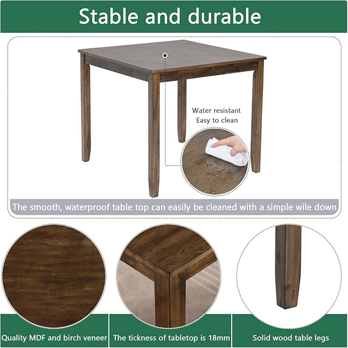 Dining Table Set, Wooden Kitchen Table Set - Image 4