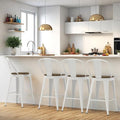 30” Swivel Bar Stools Set of 4, Counter Height Bar Stools Wooden Seat, Metal by Homvinax