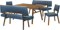 Armen Living Channell Mid Century Modern 5 Piece Walnut Wood Dining Table Set by ArmenLiving